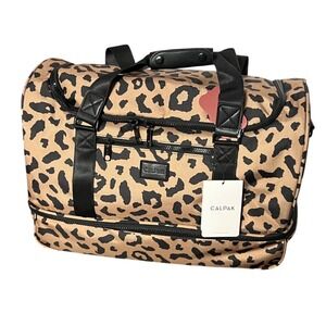 CALPAK Stevyn Duffel Bag Cheetah Leopard Print Shoe Compartment Travel Weekender